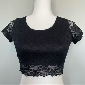 Black Lace Crop Top